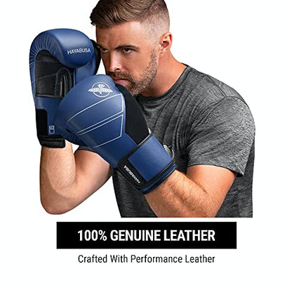 Hayabusa S4 Leather Boxing Gloves for Women & Men - color: Blue, size: 12 oz