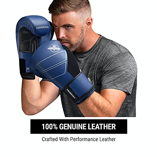 Hayabusa S4 Leather Boxing Gloves for Women & Men - color: Blue, size: 16 oz