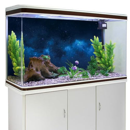 AWERT 48x18 inches Galaxy Aquarium Background Cloud Stars and Blue Cosmic Universe Fish Tank Background Mystery Space Terrarium Background - size: 48x18in/120x45cm