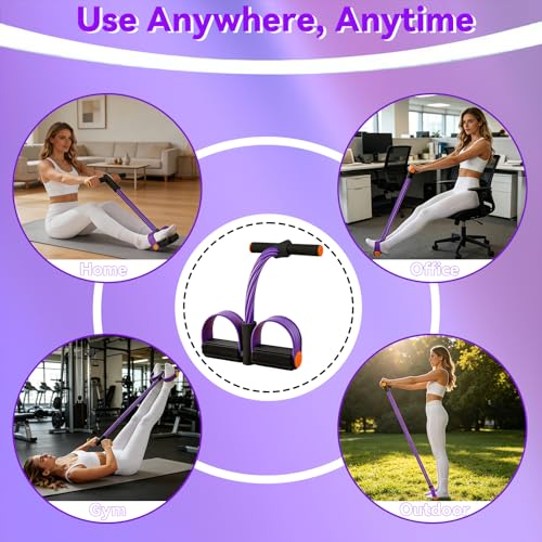 Pedal Resistance Band with Handle, Resistance Bands with Handles, Multifunctional Pedal Resistance Band, 6-Tube Yoga Stretch Bands for Exercise