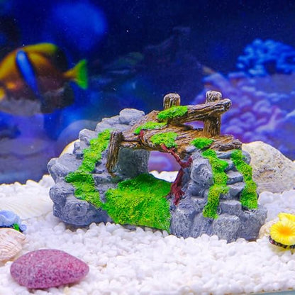 Landscape Bridge Landscape Fish Tanks Decorations for Aquariums Terrarium Shrimp Grass Driftwood Ornaments Artificial Mountain Cave