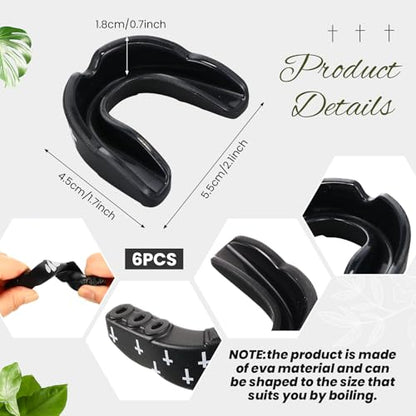 Yaomiao 6 Pcs Mouth Guard - Faith Cross Mouthguard with Case, Religious Mouth Guards Braces for Football Boxing Basketball Lacrosse Hockey and All Contact Sports(Adult,Mixed Verse) - size: Adult, style: Mixed Verse