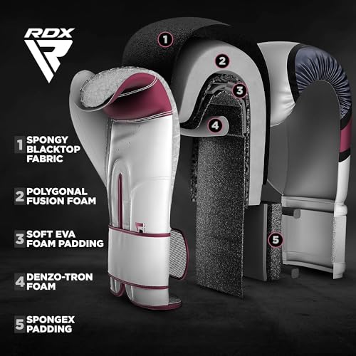 RDX Women Boxing Gloves for Training Muay Thai Maya Hide Leather Ladies Mitts for Fighting, Kickboxing, Sparring EGO Glove for Punch Bag, Focus Pads and Double End Ball Punching - size: 12oz