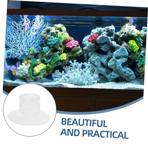 Toddmomy 50pcs Aquarium Feeder Cups Tank Suckers for Secure Feeding and Design for Fish Feeder Transparent Aesthetic for Aquatic Environments - size: 3.00X3.00X1.50CM
