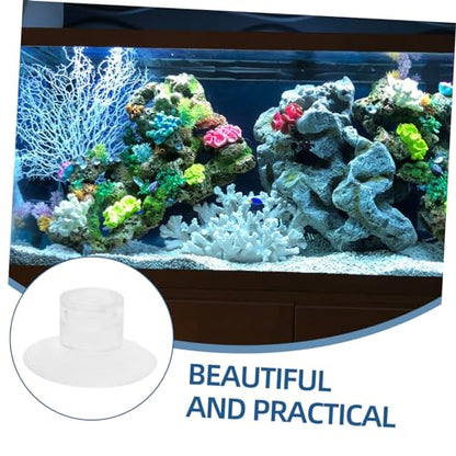 Toddmomy 50pcs Aquarium Feeder Cups Tank Suckers for Secure Feeding and Design for Fish Feeder Transparent Aesthetic for Aquatic Environments - size: 3.00X3.00X1.50CM