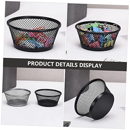 2Pcs Paper Clip Mesh Dispenser Multi-functional Organizer for Office Desk Adjustable Storage Container Lid Suitable for Home and School Use