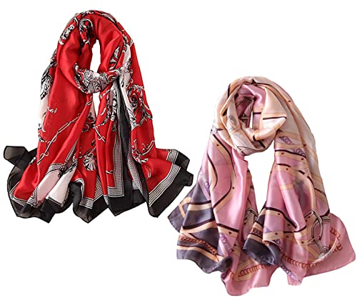 Silk Scarf 100% Mulberry Silk Fashion Scarves Long Lightweight Shawl Wrap - color: W156