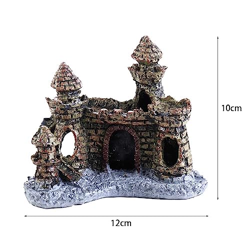 Vctitil Fish Tank Resin Ancient Castle Design Artificial Coral Castle Simulation for Fish Tank Decor Resin Aquarium Ornament Accessories