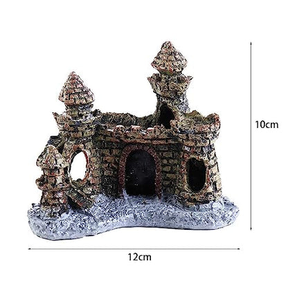 Vctitil Fish Tank Resin Ancient Castle Design Artificial Coral Castle Simulation for Fish Tank Decor Resin Aquarium Ornament Accessories