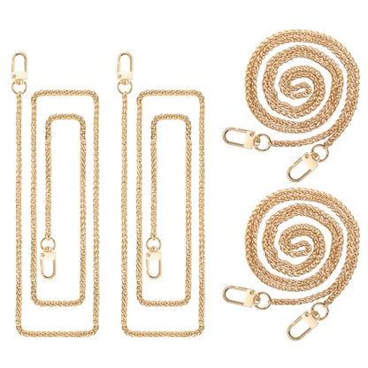 ELANE 4 Pack Purse Chain Strap，47 inch Purse Straps Replacement Crossbody Purse Chains for Handbags DIY - color: O-light Gold-4 Pack