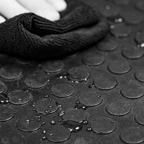 MSI Premium Black Rubber Floor Mat Roll - 3.3 x 33 ft, 4mm Thick - Heavy-Duty, Waterproof, Non-Slip Coin Texture - Cuttable, Easy Clean, Multipurpose Matting for Garage, Gym, Workshop, Industrial Use