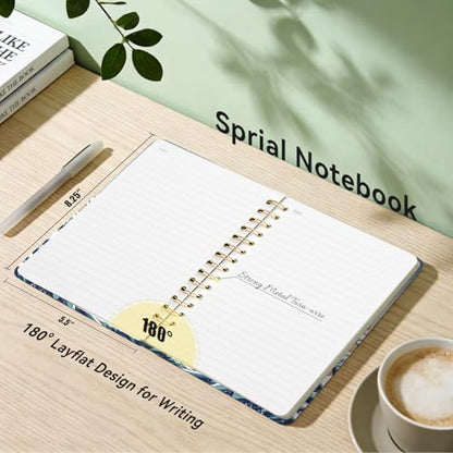 Lined Spiral Journal Notebook, A5 College Ruled Spiral Notebook for Women, Hardcover with Elegant Design for Work and Note-Taking, 5.5 * 8.25 inch, 160 Pages, Dinosaur Cat - color: Cat1