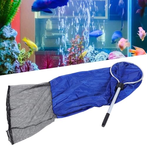 Soft Mesh Net Semipermeable Fishing Net Fish Transfer Net with 20-inch Handle for Medium Large Fish Spawning Breeding Care & Transfer Antiskid Opening at The Tail Widely Used - size: Diameter 30CM Handle 50CM, style: Diameter 30cm Handle 50cm