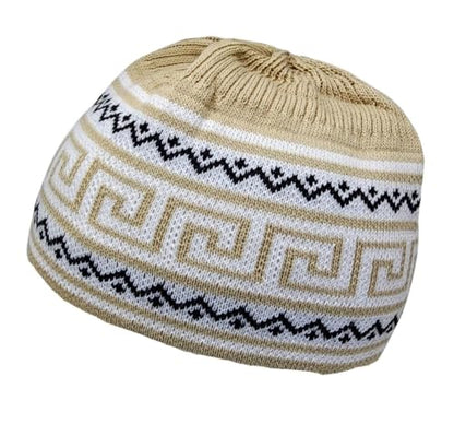 Set 4 Kufi Hat for Men Muslim AMN-225 Beanie Skull Cap Islam Taqiyah Takke Gift - color: Color Set 10