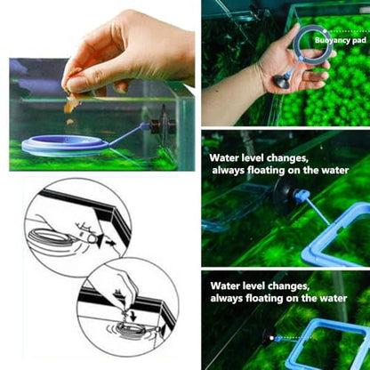 2 Pcs Fish Feeding Ring, Fish Safe Floating Food Feeder Circle Blue, with Suction Cup Aquarium, Square and Round Shape Fish Tank Towels - for Guppy, Betta, Goldfish, Etc. (Blue)¡­ - color: Blue suit