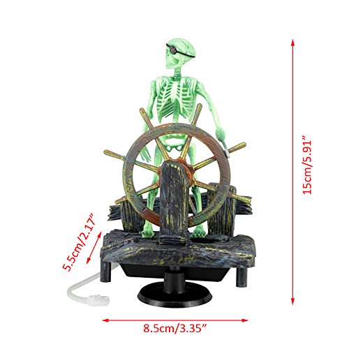 Action-Aquarium Skeleton Pirate Captain Ornament Fish Tank Landscape Decoration