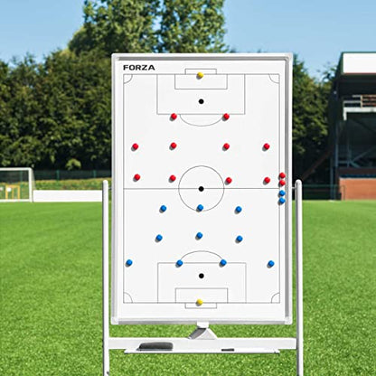 FORZA Double-Sided Wheeled Coaching Whiteboards | Dry Erase Board Equipped with Magnetic Markers, Pen & Eraser [60in x 47in or 35.4in x 24in] (Soccer, 35.4" x 24") - size: 35"W x 60"H, style: Soccer