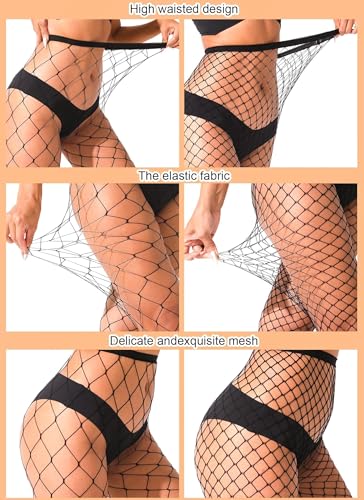 lmotpe Plus Size Fishnet Tights Stockings Women's High Waist Stockings for Women - color: Black Lm Mesh 2