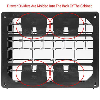 Akro-Mils 10124 24 Drawer Plastic Parts Storage Hardware and Craft Cabinet, 20-Inch x 16-Inch x 6.5-Inch, Black