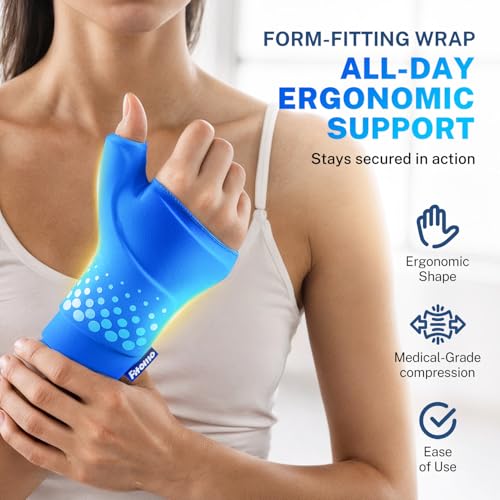 Thumb & Wrist Ice Pack Wrap, Thickened Ice Gel Pad, Ergonomic Fit, Long Lasting Cold & Warm for Carpal Tunnel Relief, Arthritis, Computer Overuse Injuries, Post-Surgery, Post-Workout, Size S/M - size: S/M, style: Blue