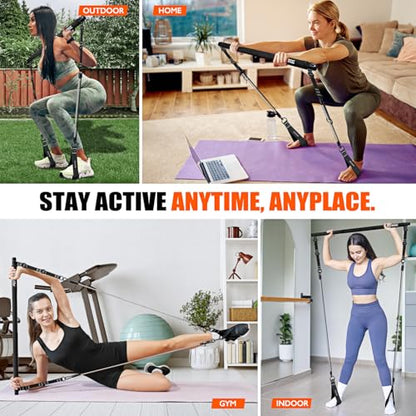 KUTIZE Pilates Bar Kit with Resistance Bands, Pilates Equipment, Multifunctional Pilates Bar for Women & Men, Pilates kit for Hip, Back, Arm, Full-Body Workouts, Home Gym Strength Training Equipment - style: Black