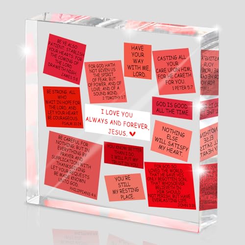 Red Bible Verse Decor, Positivity Recovery Self Care Encourage Gifts for Women, Christian Dorm Living Room Bedroom Sign, Mental Health Gift for School Counseling Teacher Office, Therapy Desktop Decor - style: JESUShong