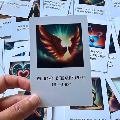 Deen Supplies Islamic Trivia Cards 100 Engaging Questions & Answers with Quranic and Hadith References | Perfect for Learning, Family Game Nights, and Islamic Gifts | All Ages, Minimalist Style