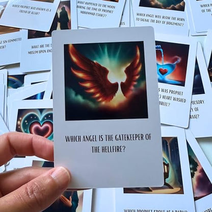 Deen Supplies Islamic Trivia Cards 100 Engaging Questions & Answers with Quranic and Hadith References | Perfect for Learning, Family Game Nights, and Islamic Gifts | All Ages, Minimalist Style