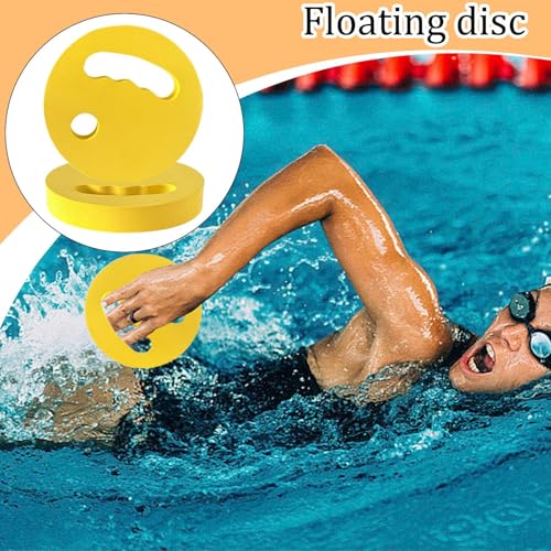 Water Exercise Discs,EVA Foam Floating Aqua Training Disc,Grip Swimming Pool Fitness Discs for Swimming Beginner - color: Yellow