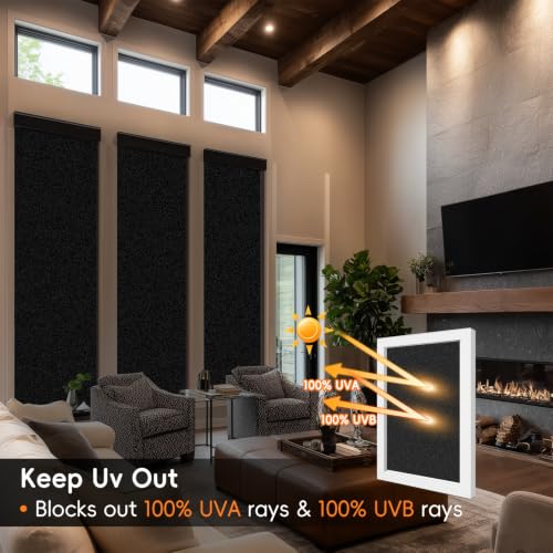 Blackout Window Privacy Film, Removable Window Cover Static Cling, Darkening Light Heat Blocking, Window Tint for Home Garage Bedroom Day Sleep, Black 17.5 Inch * 157.4 Inch - color: Black, size: 17.5 Inch * 157.4 Inch