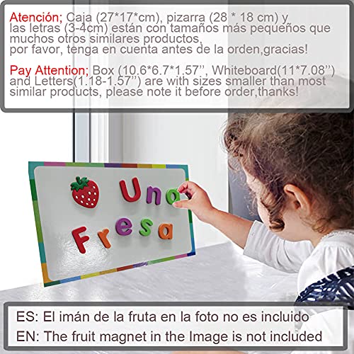 Spanish & English Magnetic Alphabet Letters & Number ABC Magnets Whiteboard, Letras Españolas Y Números Magnéticos para Niños, Educational Learning Toys for Kids Classroom Teaching Tool (4 Sets ES1) - style: 4 Sets ES1