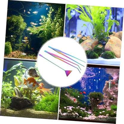 BESPORTBLE 3pcs Aquarium Tank Cleaning Kit Set Stainless Steel Spatula Tweezers for Aquatic Plants