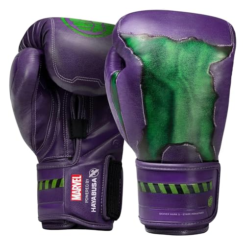 Hayabusa Marvel Hero Elite Boxing Gloves | Sparring and Training, Muay Thai Kickboxing, Fight Ready, Licensed Design, Padded Knuckle, 10oz 12oz 16oz, Men and Women - color: Hulk, size: 12oz