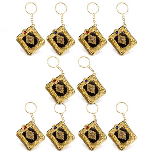 IMIKEYA Mini Quran Keychains 10 Pack Islamic Book Pendant Ornament