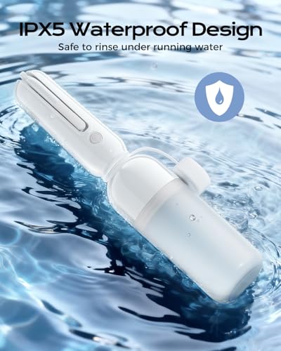 ESSAGER Portable Bidet for Travel, Foldable & Rechargeable Handheld Sprayer–Waterproof with 2 Pressure Modes, 350ml Expandable Bottle for Women, Men, Baby, Postpartum & Personal Hygiene(White) - color: White