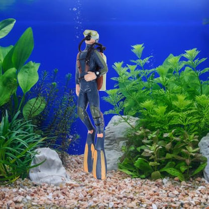 DOITOOL Diver Mini Model Aquarium Decoration Set 5.11X1.57X5.90In Fish Tank Ornament Lifelike Figurines for Fresh and Saltwater Aquatic Landscape