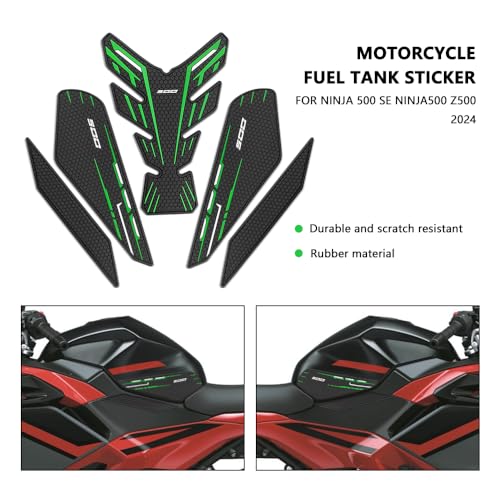 for Ninia 500 Z500 Ninja 500 SE ninja500 2024 2025 2026 New Accessories Side Fuel Tank Pads Protection Stickers Decals Fuel Tank Knee Pads Traction Pads Fuel Tank Pads Anti-Slip Side - color: Green