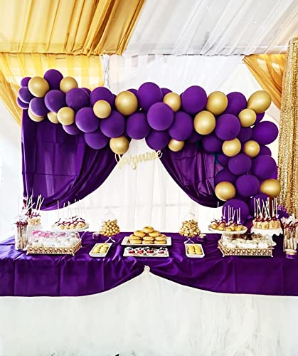 Graduation Decorations Purple Gold 2026/Purple Gold Balloons/Purple Graduation Party VIKINGS NYU LSU/Birthday Party Decor for Women Purple Gold/Eid Mubarak Decorations
