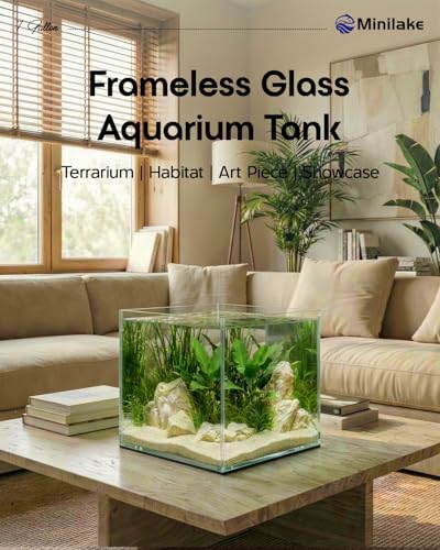7 Gallon Rimless Cube Fish Tank, Ultra-Clear Glass Aquarium | Leak-Proof Fish Bowl for Aquascaping, Tropical Fish and Beautiful Aquatic Plant Layouts, Easy Setup and Maintenance, Clear - color: Transparent, size: 7 Gallon Cube