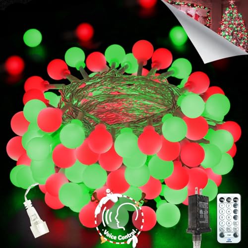 Connectable 43FT 100LED Globe String Lights Indoor, Smart Classroom Lights - color: Red and Green, size: 1 Pack(100 LED)