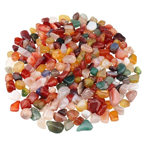 0.96LB Aquarium Gravel Natural Pebbles Crushed Stones Polished Bulk Irregular Shaped Succulent Rocks Vase Filler Fish Tank Decorative - Colorful - color: Colorful Agate