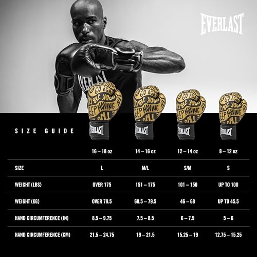 Everlast Spark Boxing - color: Black / Gold, size: 12 oz