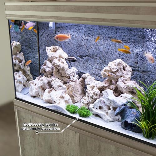 Pangda 1 Pcs 48 x 24 Inch Aquarium Fish Self Leveling Mat for Under Tank 5mm Thick Foam Compressible Neoprene Mat with Adhesive Backing Shockproof Waterproof Easy to Cut Stability, Black - size: 48 x 24 Inch