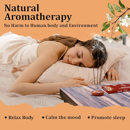 Raajsee Cinnamon Incense Sticks 100gm, Charcoal Free - !00% Natural - Organic Non-Toxic Insence Sticks, Inscents Made with Upcycled Flowers, Meditation Gifts – Spiritual Cleansing - color: Cinnamon