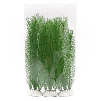 Aquarium Decorations 3Pcs Fish Tank Artificial Green Water Plants Made of Silk Fabrics Plastic - color: 11" * 3 Pcs, Green