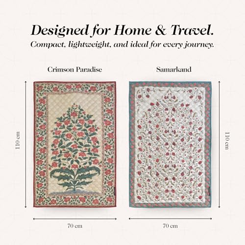 TLC NY Prayer Mat for Men & Women – Thick Padded Foldable Travel Prayer Rug, Portable & Machine Washable, Modern Design for Home, Office & Mosque Use – Ideal Ramadan & Hajj Gift, Crimson - color: Crimson Paradise