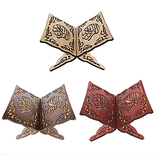 Wooden Carved Reading Bookshelf Quran Stand Holder Home Decoration Display