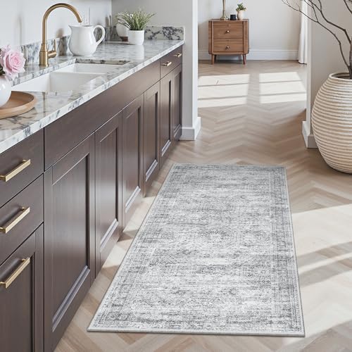 Soalmost 2x4 Washable Rugs for Kitchen, Entryway, Small Area Rug Grey - color: Grey, size: 2' x 4' (Rectangular)