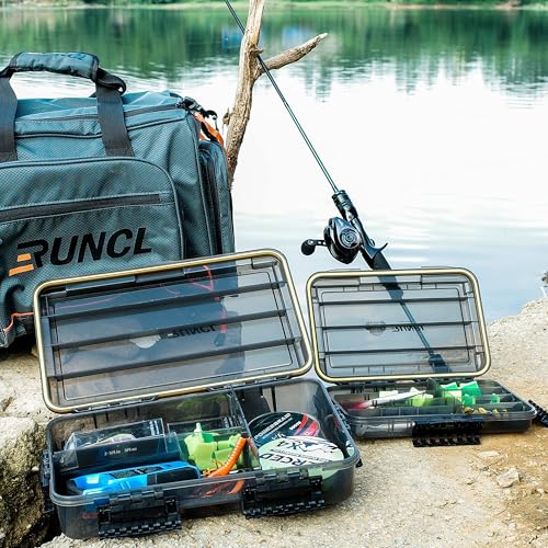 RUNCL Fishing Tackle Box, Waterproof Tray for Jigs Lures, Thicker Floating Tackle Utility Box with Adjustable Dividers, 3600/3700/Large 3700 Size - color: 1PC 3600