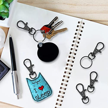 120PCS Premium Swivel Lanyard Snap Hook with Key Rings, Metal Keychain Hooks for Jewelry Making, Crafts (Gun Black) - color: Gun black